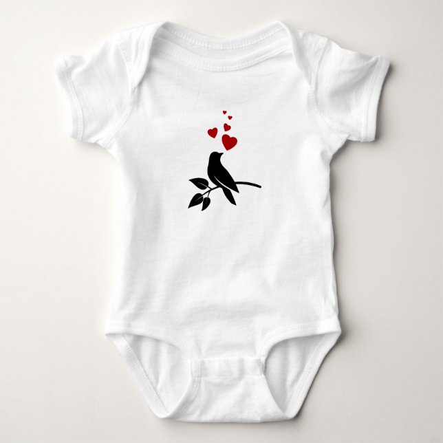 Body Para Bebé little bird with hearts (Anverso)