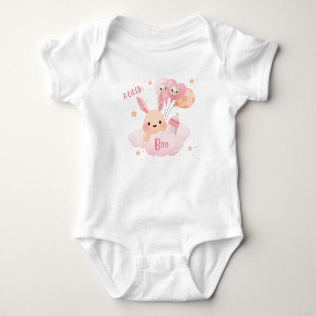 Body Para Bebé Little Boo Pink Halloween Baby Shower (Anverso)