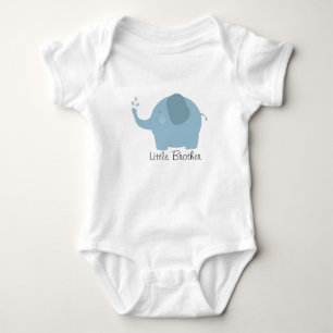 Body Para Bebé Little Brother Blue Elephant Baby Tee