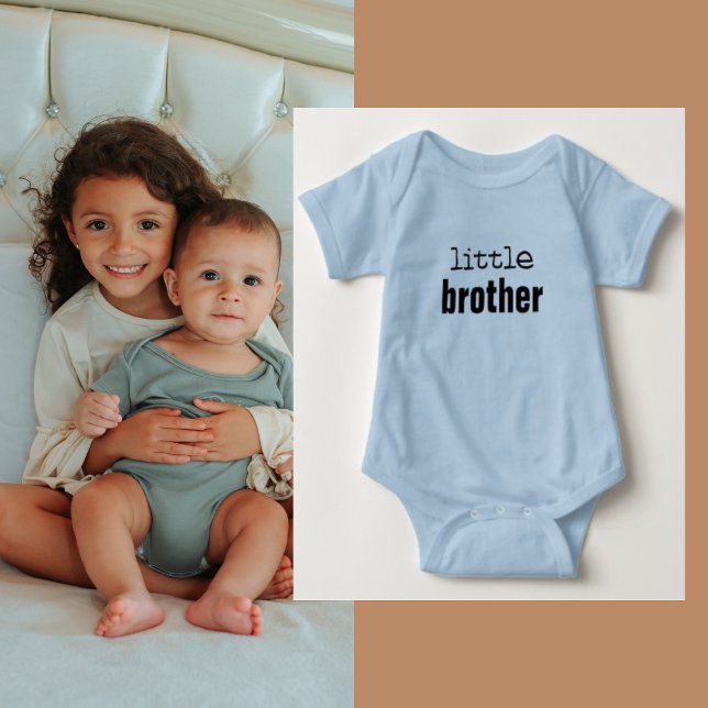 Body Para Bebé Little Brother Blue Typography Baby Bodysuit (Subido por el creador)