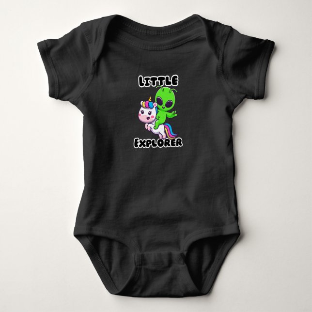 Body Para Bebé ​"Little Explorer" Alien Unicorn (Anverso)