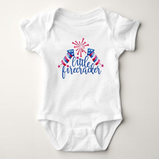 Body Para Bebé Little Firecracker 4 of July Baby Bodysuit (Anverso)