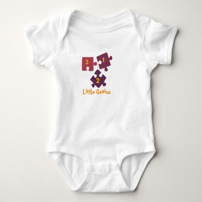 Body Para Bebé Little Genius Puzzle Baby Bodysuit . (Anverso)