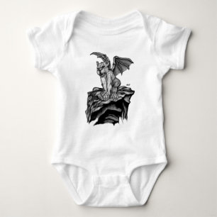 Body Para Bebé Little Golem Gargoyle - Diseño en blanco y negro