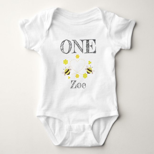 Body Para Bebé Little Honey Bodysuit Kids 1st Birthday (Anverso)