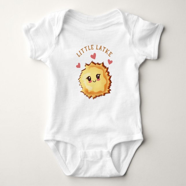 Body Para Bebé Little Latke Hanukkah Baby Shower (Anverso)
