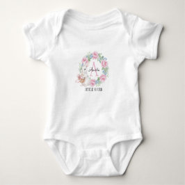 Body Para Bebé Little Sister Bunny Personalized Pink Rose