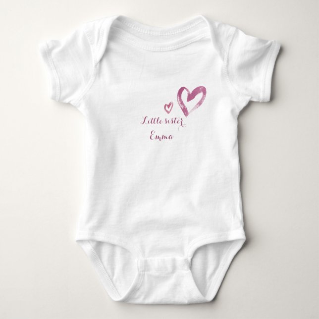 Body Para Bebé Little sister customizable name (Anverso)