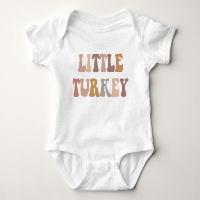 Body Para Bebé Little Turkey First Thanksgiving Outfit (Anverso)