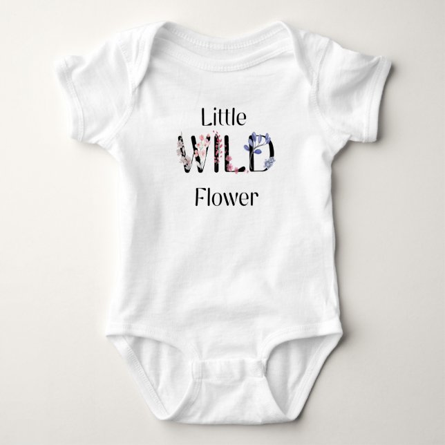 Body Para Bebé Little wild flower- baby name  (Anverso)