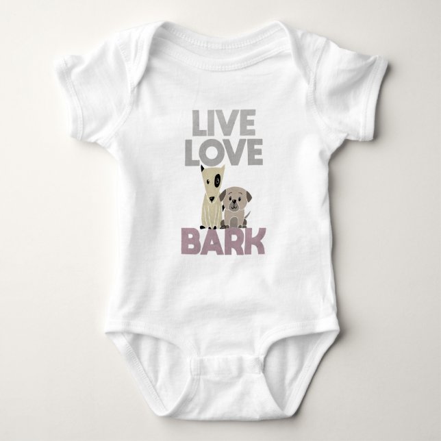 Body Para Bebé Live Love Bark (Anverso)