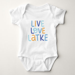 Body Para Bebé Live Love Latke Hanukkah Design