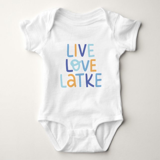 Body Para Bebé Live Love Latke Hanukkah Design (Anverso)
