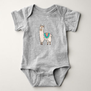 Body Para Bebé llama alpaca de dibujos animados sonriendo feliz d
