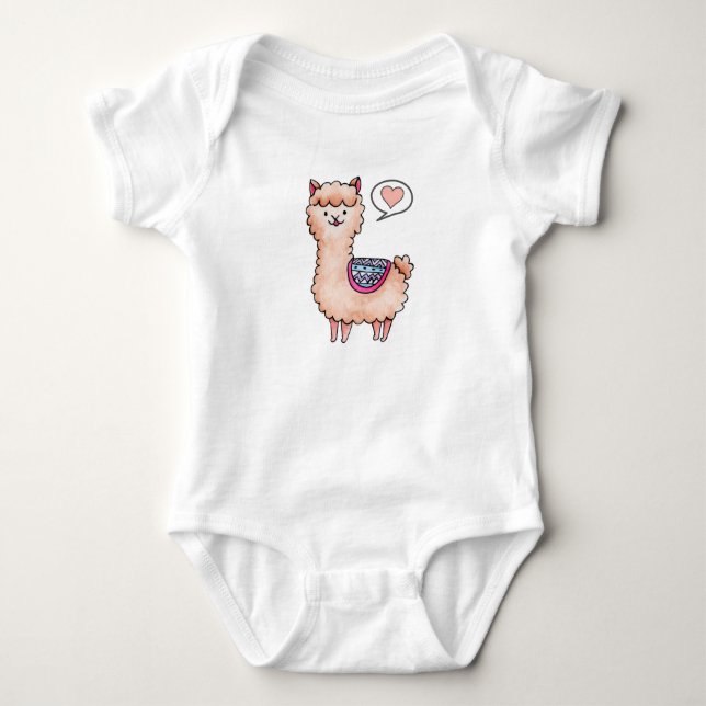 Body Para Bebé Llama del Corazón (Anverso)