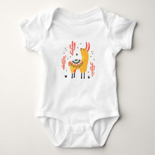 Body Para Bebé Llama feliz con el cactus