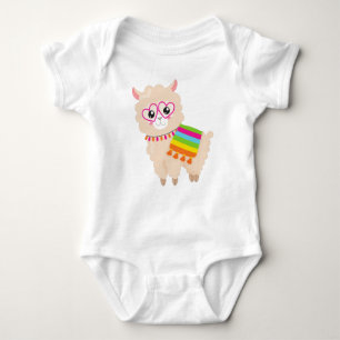 Body Para Bebé Llama mexicana, llamada cuta, alpaca cuta, gafas