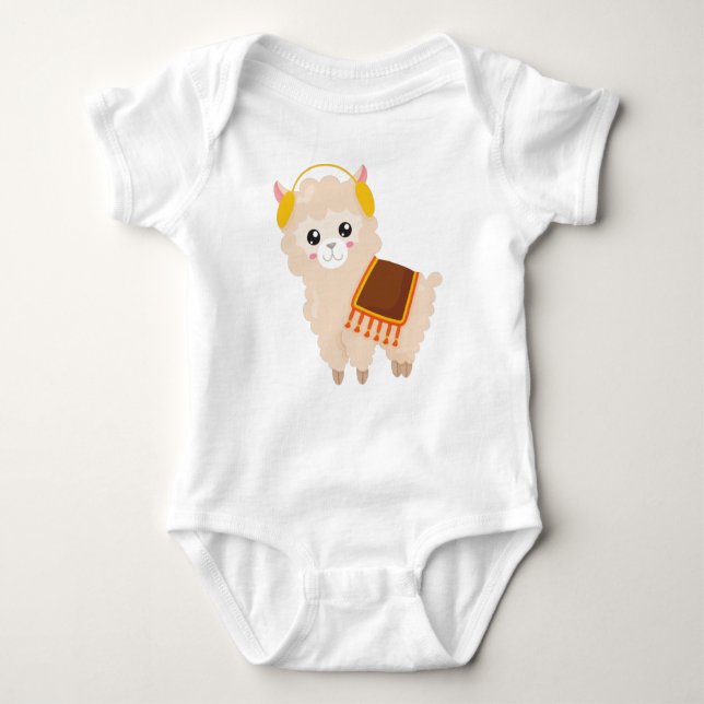 Body Para Bebé Llama otoñal, Llama cuta, Alpaca cuta, Ataques de  (Anverso)