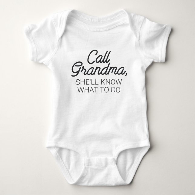 Body Para Bebé Llamar a la abuela Funny Baby (Anverso)