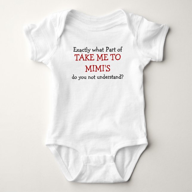 Body Para Bebé Llévame al traje de bebé de Mimi (Anverso)