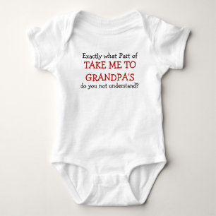 Body Para Bebé Llévame al traje de bebé para bebés del abuelo