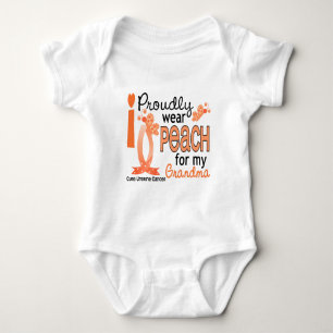 Body Para Bebé Llevo el melocotón para mi cáncer uterino de la