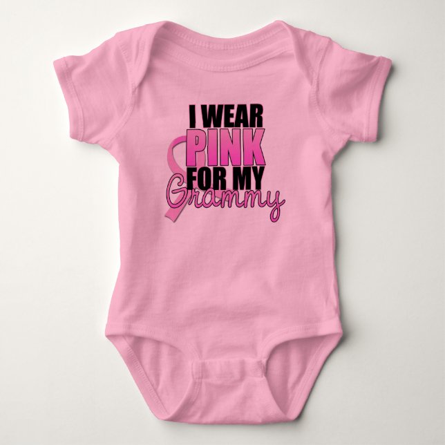 Body Para Bebé Llevo el rosa para mi Grammy - cáncer de pecho (Anverso)