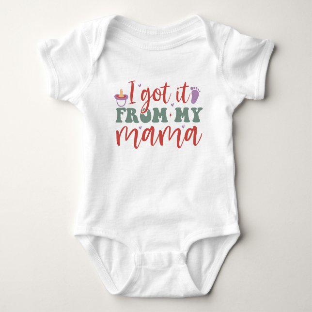Body Para Bebé Lo Conseguí De Mi Mamá - Baby Boy Bodysuit (Anverso)