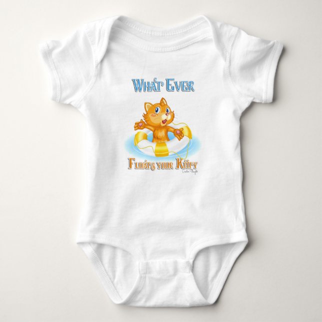 Body Para Bebé Lo Que Sea Que Te Flote El Gatito (Anverso)