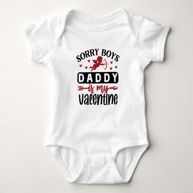 Body Para Bebé Lo siento, papá es mi San Valentín (Anverso)