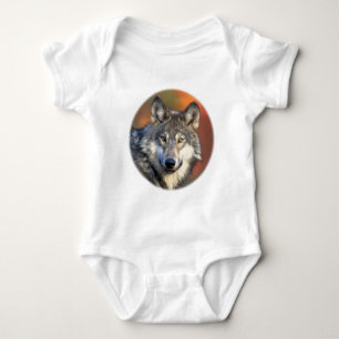 Body Para Bebé Lobo gris imponente