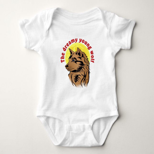 Body Para Bebé lobo joven soñando (Anverso)