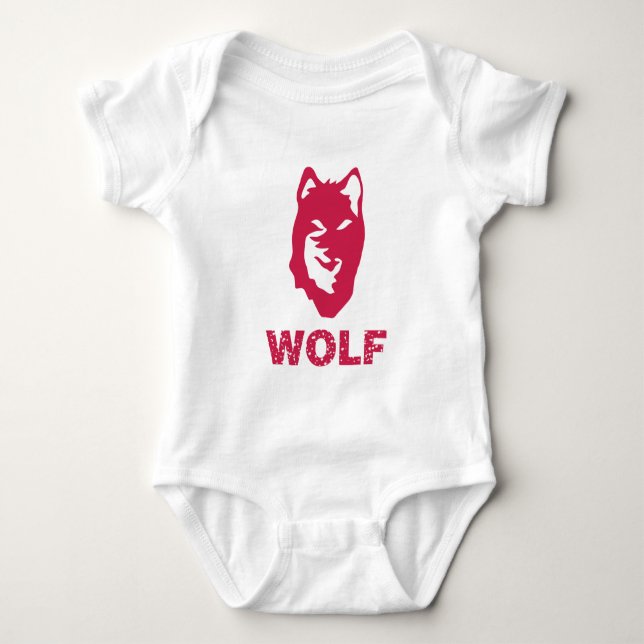 Body Para Bebé Lobo (Rojo) (Anverso)