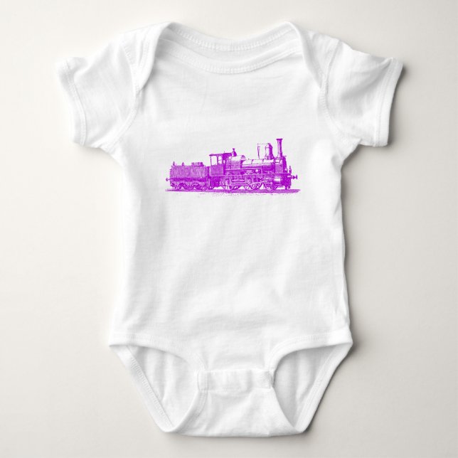 Body Para Bebé Locomotora - Morado (Anverso)