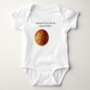 Body Para Bebé Logo de Baloncesto Naranja Driblador Serio,