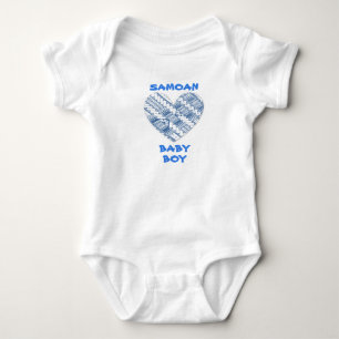 Body Para Bebé Logo de Samoan Infantil Azul con diseños tribales