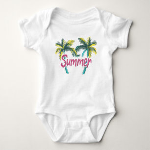 Body Para Bebé Logo de verano - Palmeras de verano con vibracione
