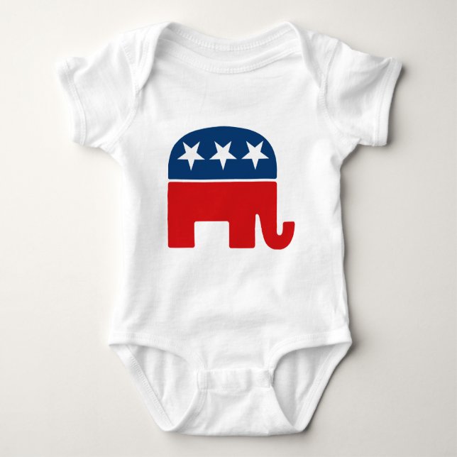 Body Para Bebé Logo del Fiesta republicano - Elefante del GOP (Anverso)