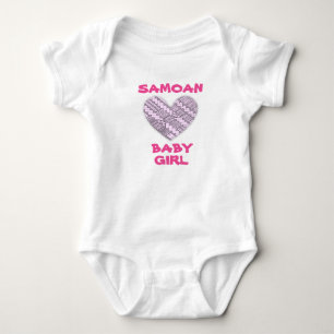 Body Para Bebé Logo rosa/blanco de los niños samoanos con diseños