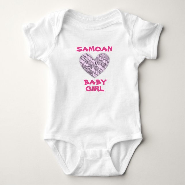 Body Para Bebé Logo rosa/blanco de los niños samoanos con diseños (Anverso)