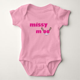 Body Para Bebé Logo rosa de Missy Moo
