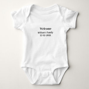 Body Para Bebé logotipo de monograma mínimo simple personalizado