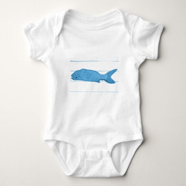 Body Para Bebé logotipo de pez azul (Anverso)