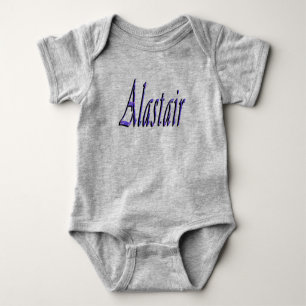 Body Para Bebé Logotipo del nombre Alastair azul,
