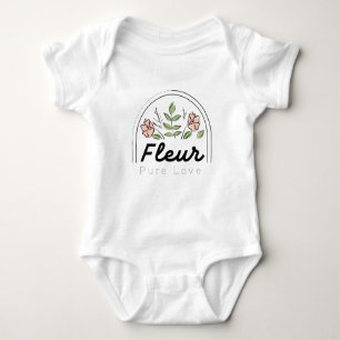 Body Para Bebé Logotipo floral Fleur – Amor Puro