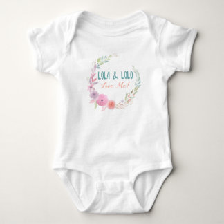 Body Para Bebé Lola y Lolo me aman guirnalda floral