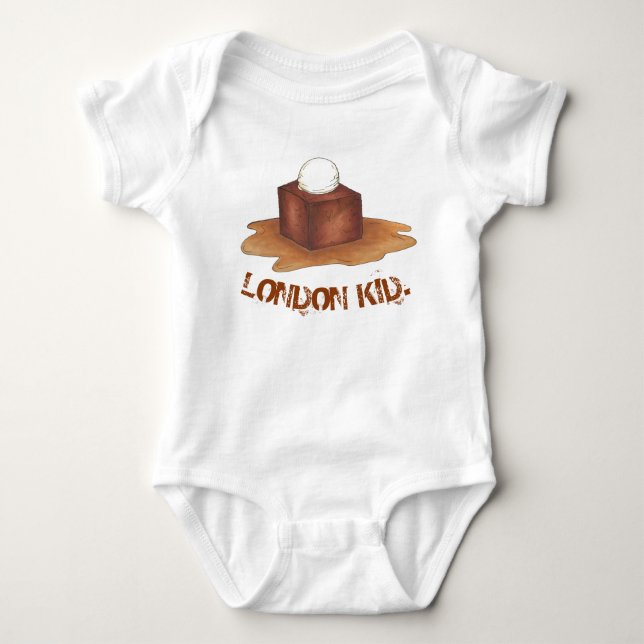 Body Para Bebé London Kid Sticky Toffee Pudding British Food UK (Anverso)