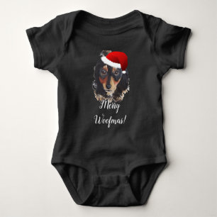 Body Para Bebé Long Haired Doxie Santa Hat