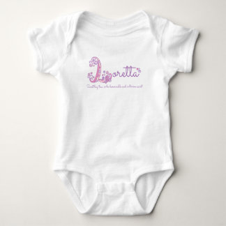 Body Para Bebé Loretta chicas nombre la letra "Camisa monográfica