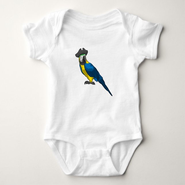 Body Para Bebé Loro como pirata con Gorra (Anverso)